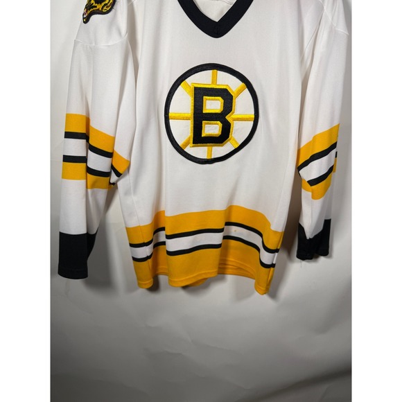 Vintage CCM Maska Boston Bruins Hockey Jersey White Mens Small NHL Made in USA - Picture 3 of 10